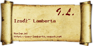 Izsó Lamberta névjegykártya